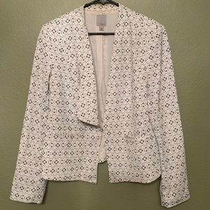 Halogen white patterned blazer size large